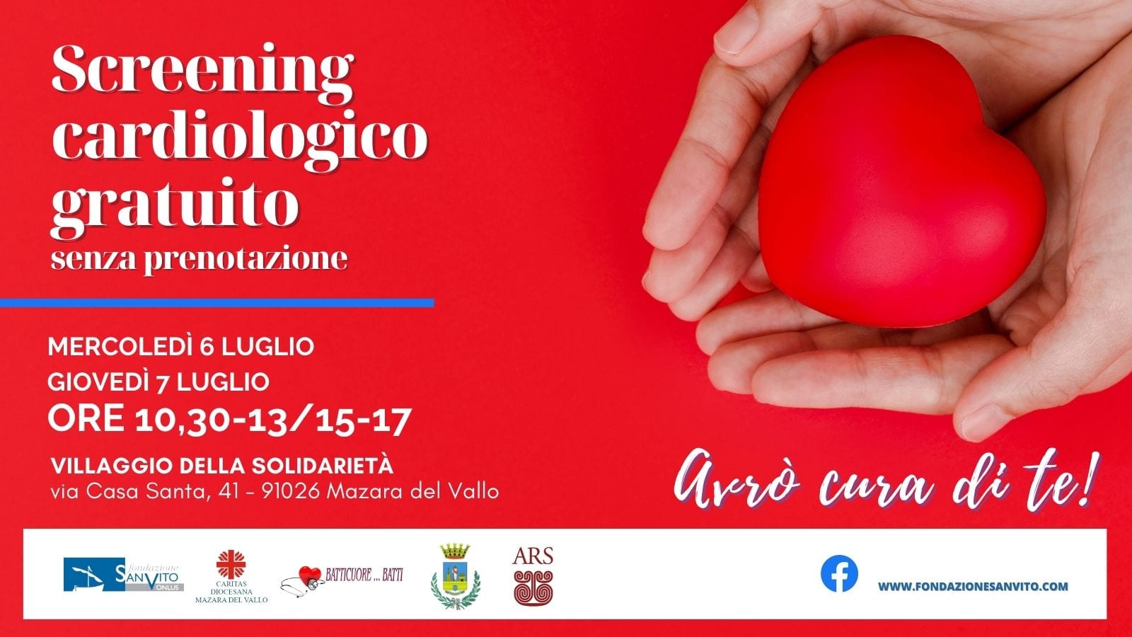Screening cardiologico a Mazara del Vallo. Servizio gratuito e senza prenotazione