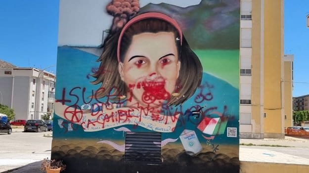 Vandalizzato il murales dedicato a Francesca Morvillo, a Trapani. Era già successo in precedenza