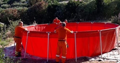 Incendi, installata vasca d'acqua a Scopello. Rifornimenti per Forestali, VGF e Protezione Civile