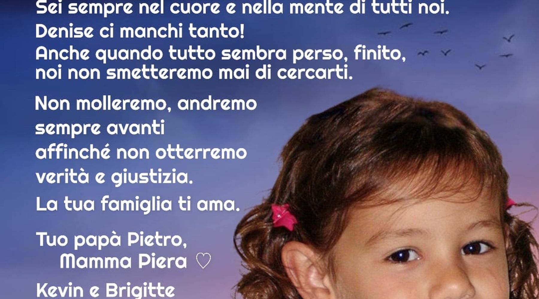 Ieri anniversario del rapimento di Denise, madre e padre chiedono ancora giustizia