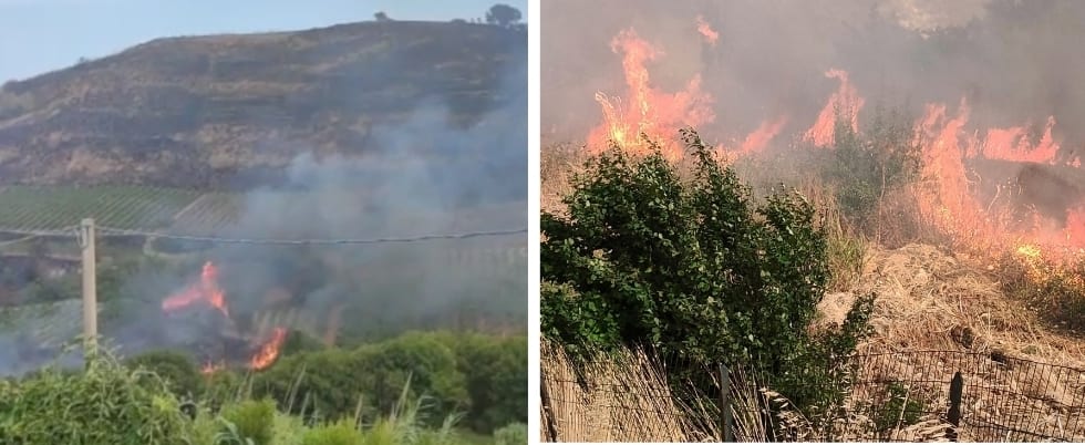 Fiamme alle falde di Monte Bonifato. Incidente a vigile del fuoco