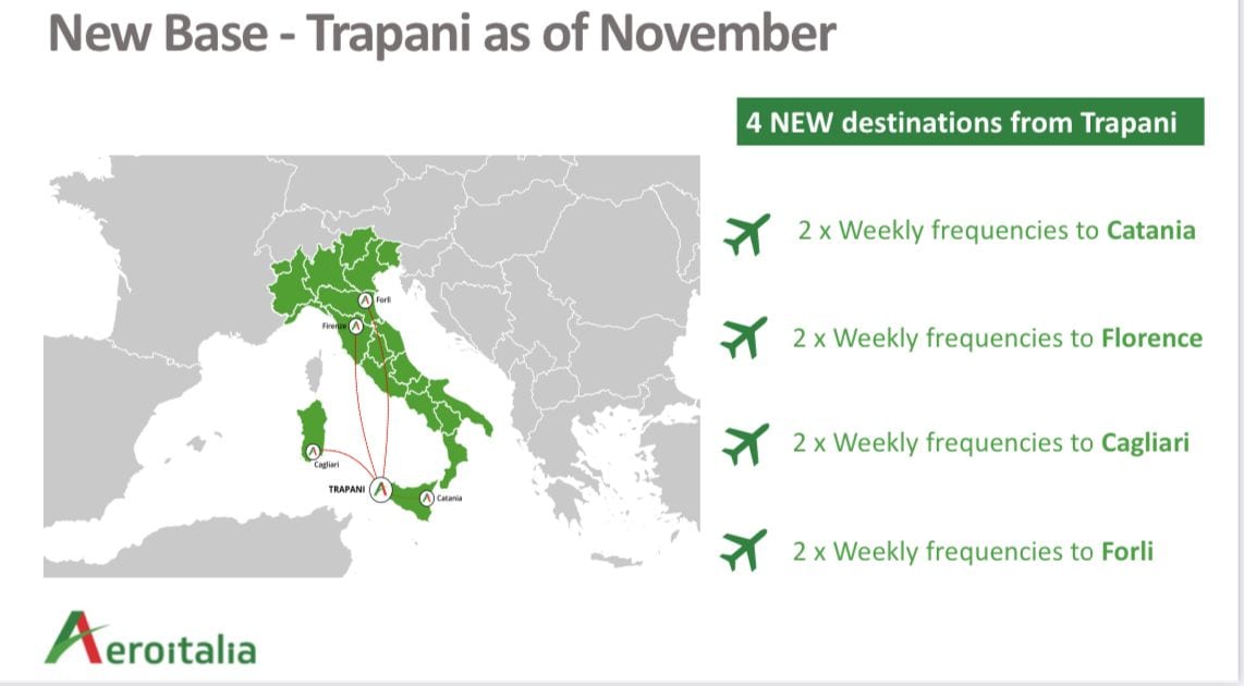 Aeroitalia sceglie Birgi, in programma quattro nuove destinazioni. Anche il ritorno del Trapani - Catania