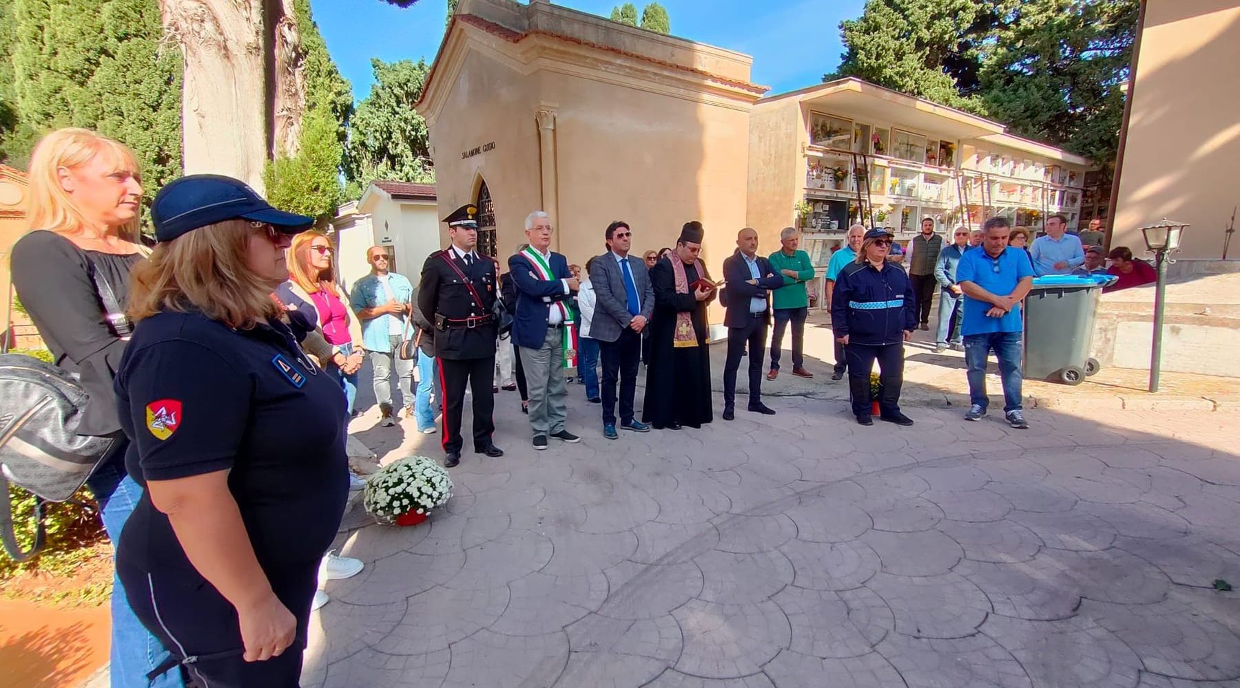 Deposizione floreale sulla tomba di Antonio Fleres, celebrazione eucaristica a Borgetto