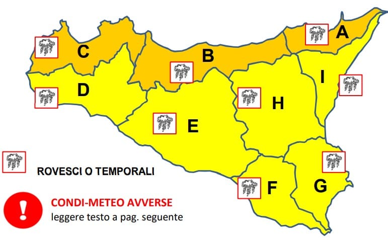 Maltempo, allerta arancione a Trapani. Chiusura domani di cimiteri, ville e campo Coni