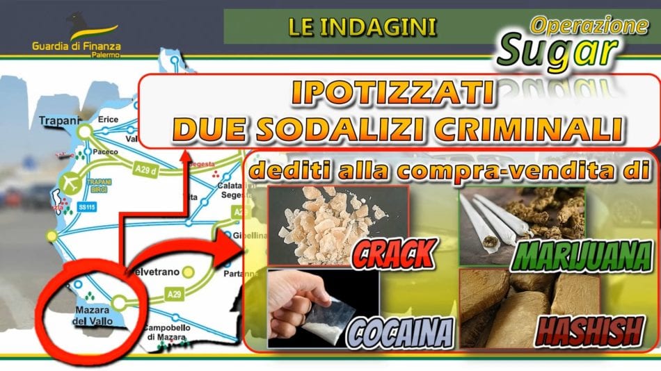 Operazione ‘Sugar’, sgominate due bande di spacciatori a Mazara del Vallo. 21 coinvolti