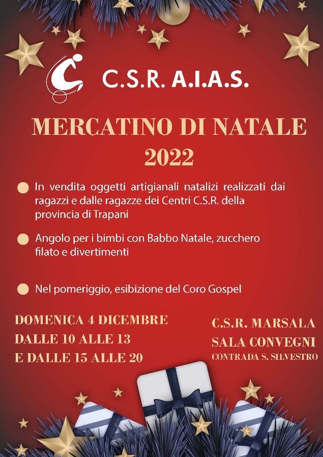 "Mercatino di Natale" a Marsala, oggetti realizzati dai ragazzi dei CRS del trapanese