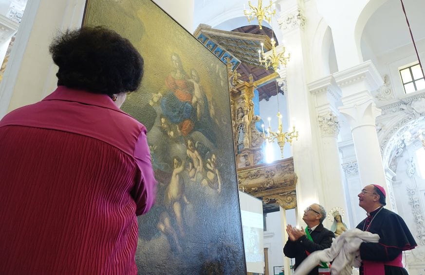 Torna a risplendere a Partanna opera del 1600. Restaurata tela raffigurante San Nicolò