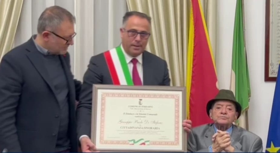Cittadinanza onoraria di Terrasini a Pino Di Stefano. Ha firmato tante battaglie