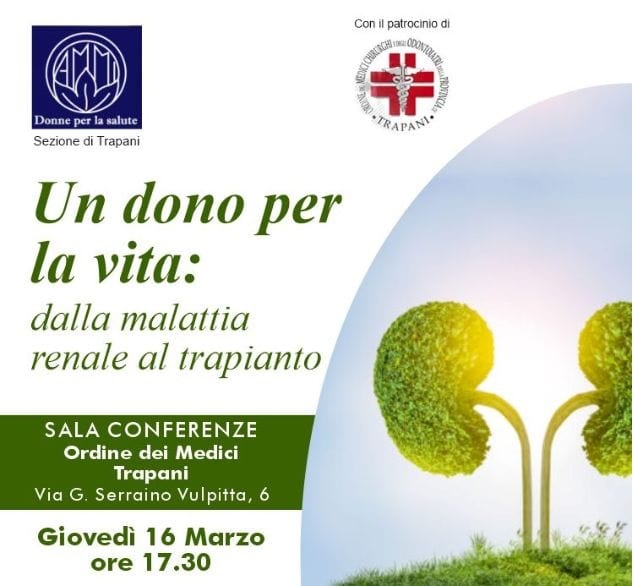 "Un dono per la vita": conferenza dell'OdM di Trapani sulla malattia renale cronica