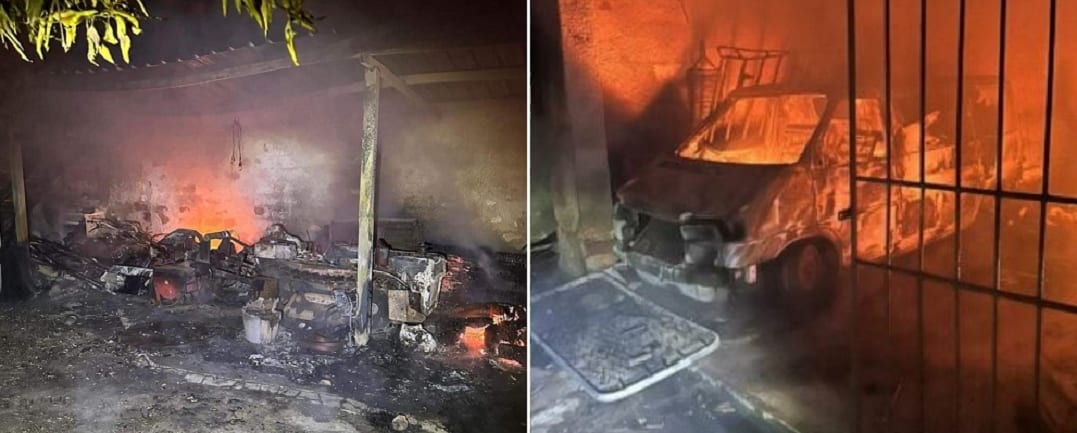 Paura a Calatafimi, a fuoco un deposito di mezzi agricoli e bombole. Due forti esplosioni