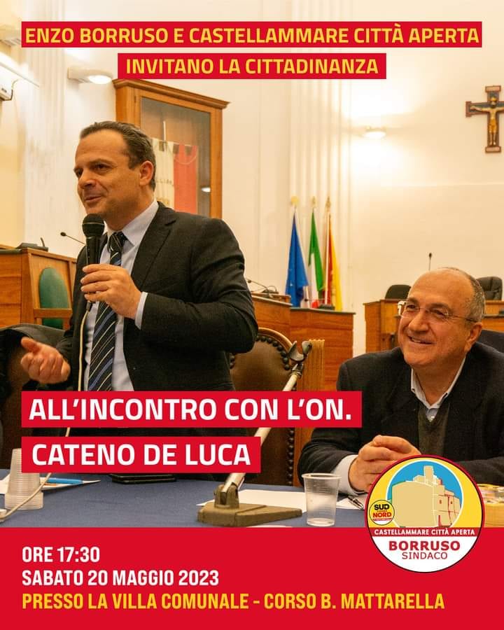 Amministrative a Castellammare, domani incontro con Cateno De Luca in villa