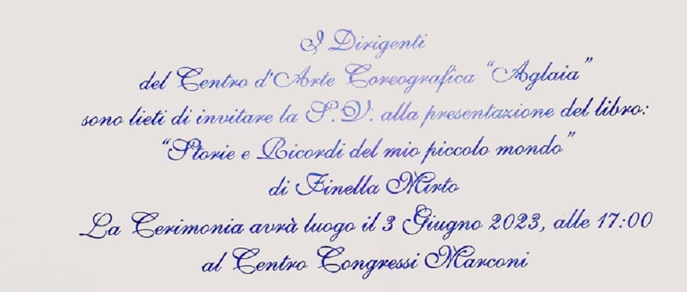 Fondatrice, coreografa e motore della scuola di danza 'Aglaia', domani Finella Mirto presenta nuovo libro