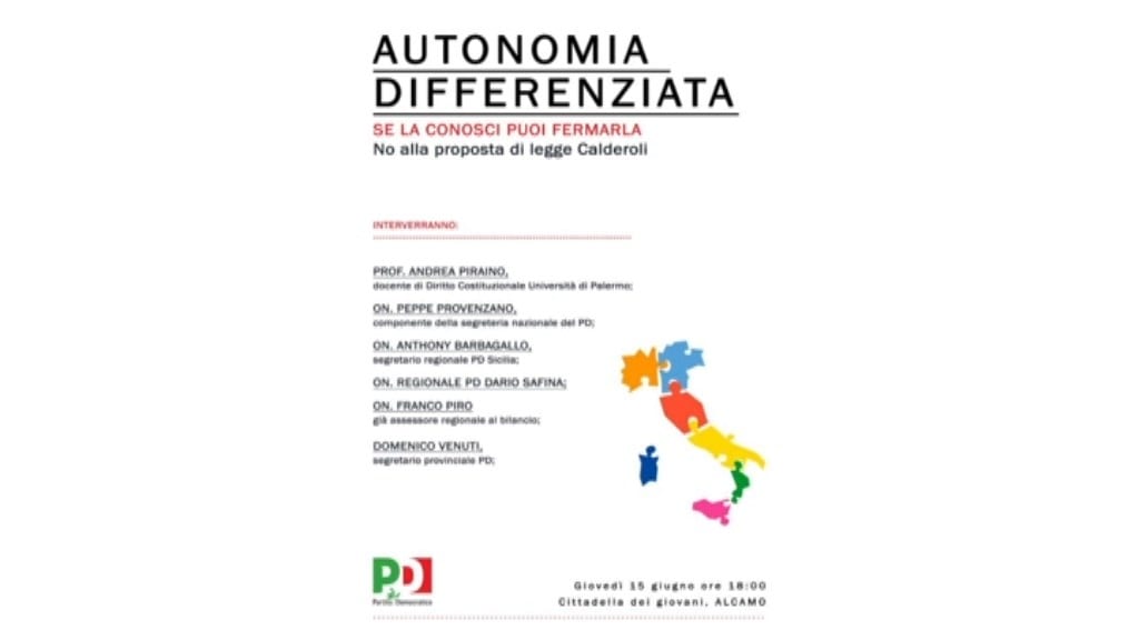 “Autonomia differenziata”, ad Alcamo incontro promosso dal PD