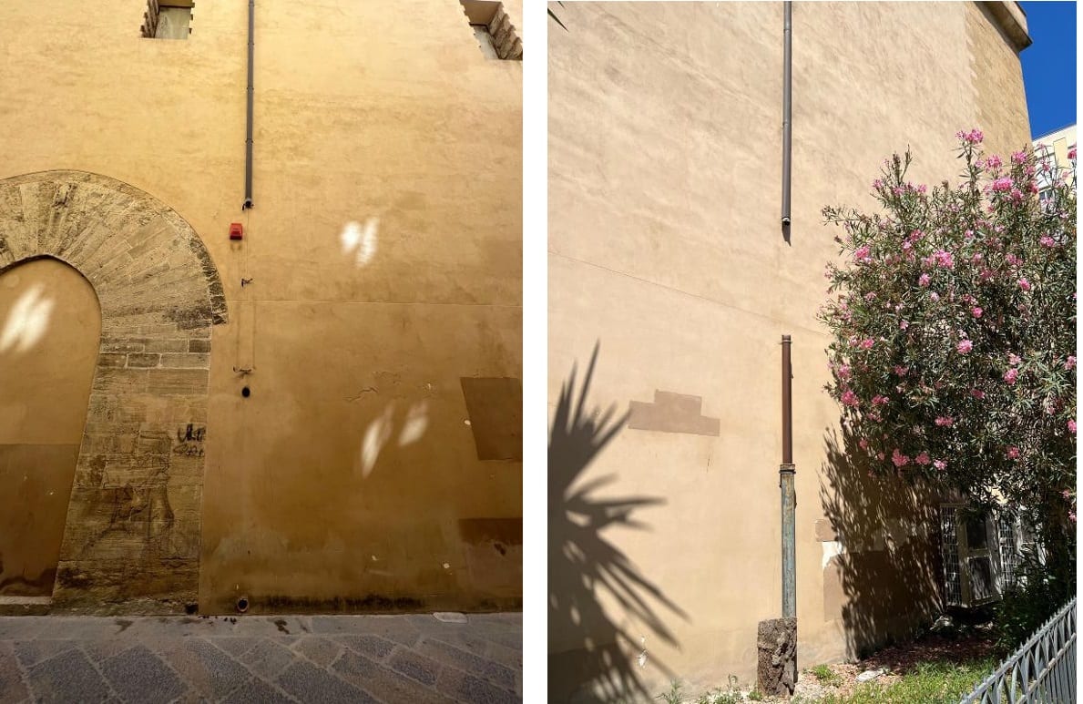 Rubate grondaie della chiesa di Sant'Agostino, antico duomo di Trapani