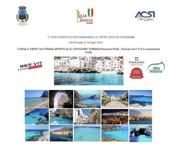 Giro podistico internazionale a tappe Isola di Favignana, oggi la partenza