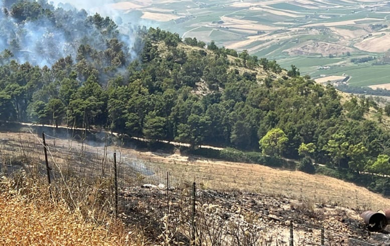 Sei velivoli in volo, sembra la scena di 'Apocalipse Now'. Forse per monte Bonifato è davvero un'apocalisse