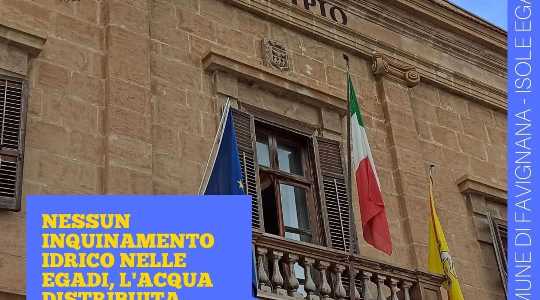 Niente potabilità in zona Terminal a Favignana, ordinanza del sindaco ma post fuorviante