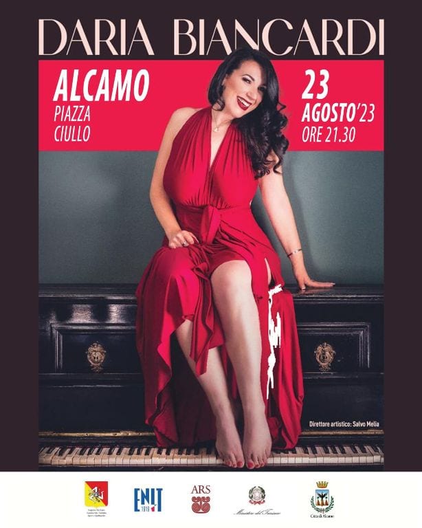 Daria Biancardi in concerto domani ad Alcamo in piazza Ciullo
