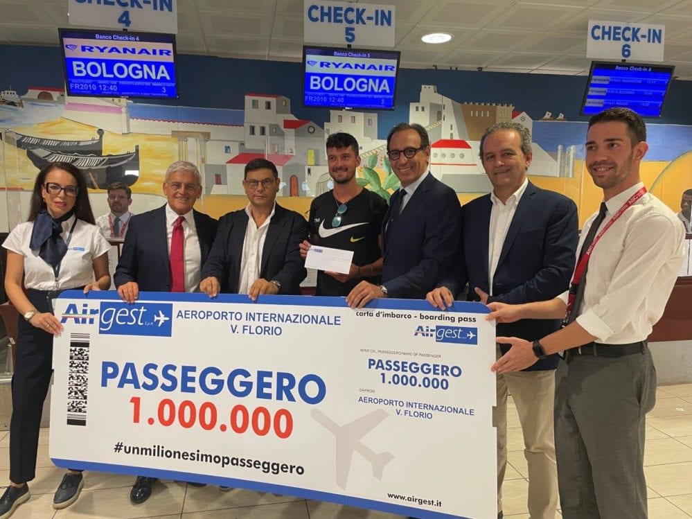E’ veronese il milionesimo passeggero in transito, per il 2023, all’aeroporto ‘Florio’ di Birgi