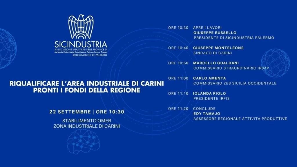 Riqualificare area industriale di Carini, pronti fondi dalla Regione
