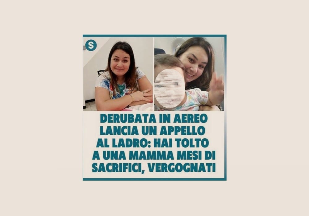 Derubata all’arrivo del volo per Alghero da Palermo. Rabbia in un post della donna