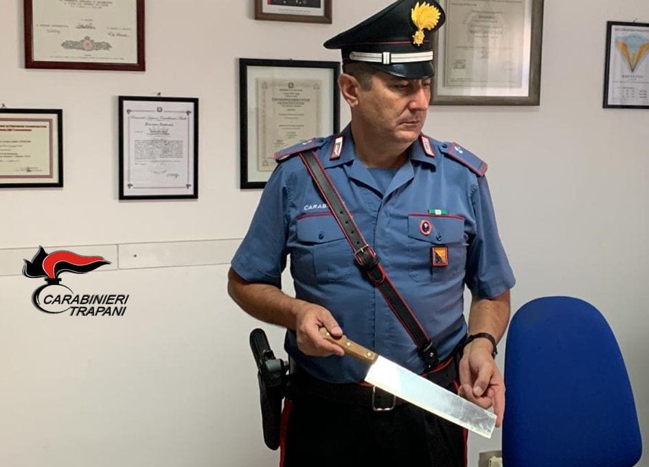 Scaglia pitbull contro carabinieri e cerca di colpirli con mannaia. Arrestato 25enne a Valderice